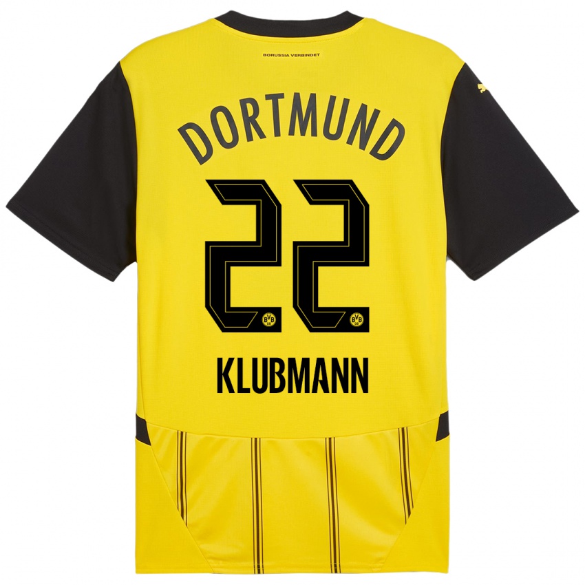 Niño Camiseta Leon Klubmann #22 Amarillo Negro 1ª Equipación 2024/25 La Camisa