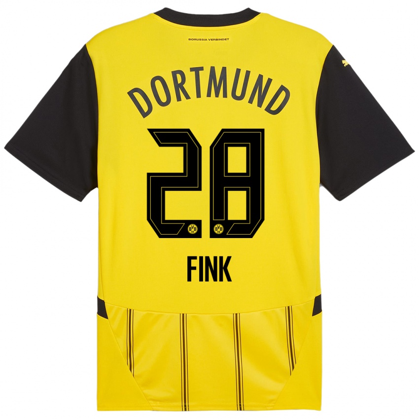 Niño Camiseta Bradley Fink #28 Amarillo Negro 1ª Equipación 2024/25 La Camisa