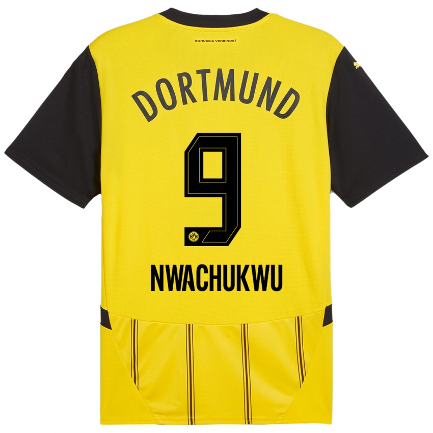 Niño Camiseta Isaak Nwachukwu #9 Amarillo Negro 1ª Equipación 2024/25 La Camisa