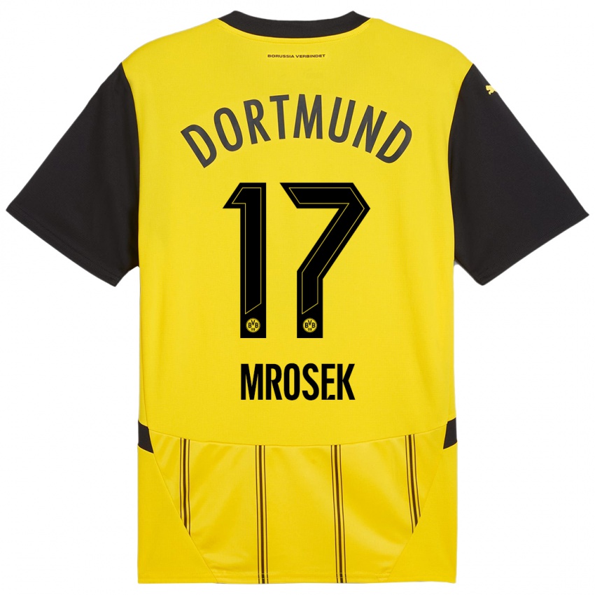 Niño Camiseta Noah Mrosek #17 Amarillo Negro 1ª Equipación 2024/25 La Camisa