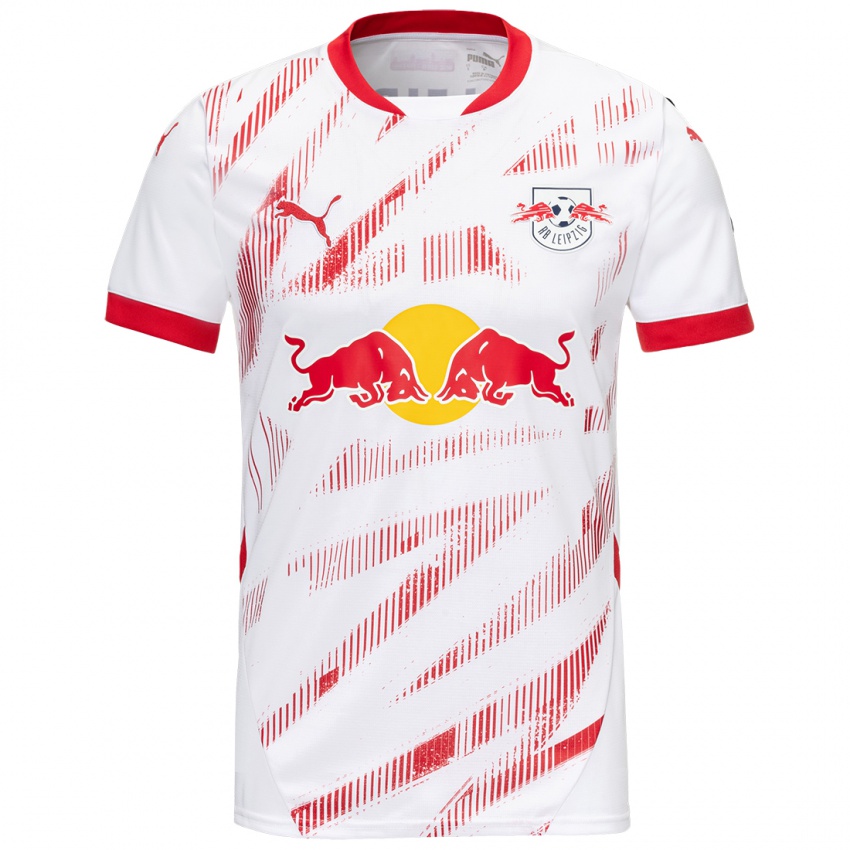 Niño Camiseta Mohamed Simakan #2 Blanco Rojo 1ª Equipación 2024/25 La Camisa