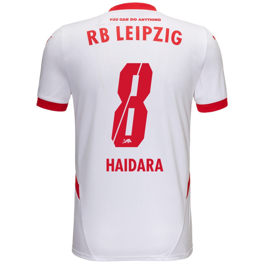 Niño Camiseta Amadou Haidara #8 Blanco Rojo 1ª Equipación 2024/25 La Camisa