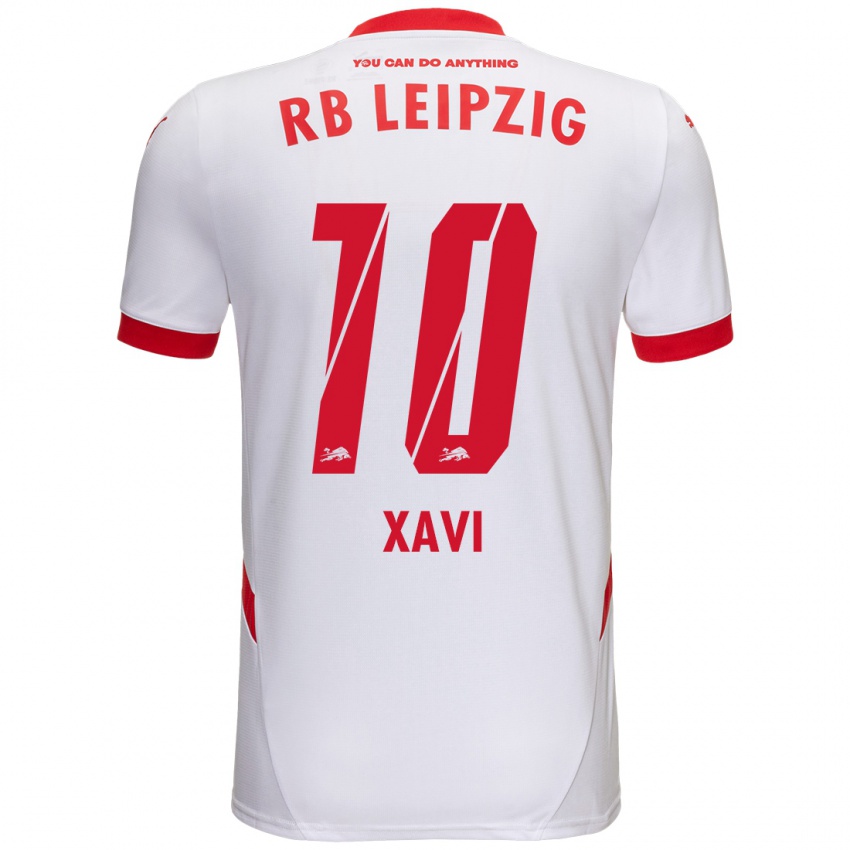 Niño Camiseta Xavi Simons #10 Blanco Rojo 1ª Equipación 2024/25 La Camisa