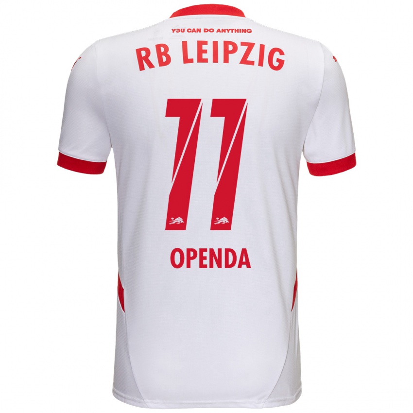 Niño Camiseta Loïs Openda #11 Blanco Rojo 1ª Equipación 2024/25 La Camisa