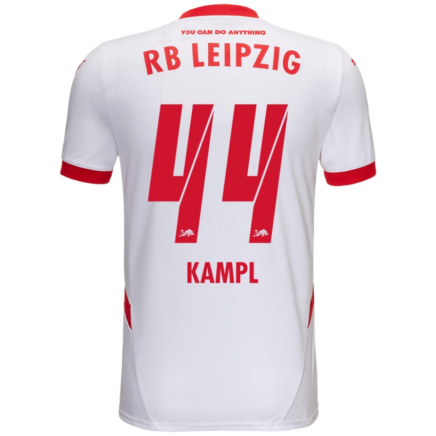 Niño Camiseta Kevin Kampl #44 Blanco Rojo 1ª Equipación 2024/25 La Camisa