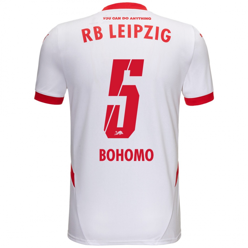 Niño Camiseta Allan Bohomo #5 Blanco Rojo 1ª Equipación 2024/25 La Camisa