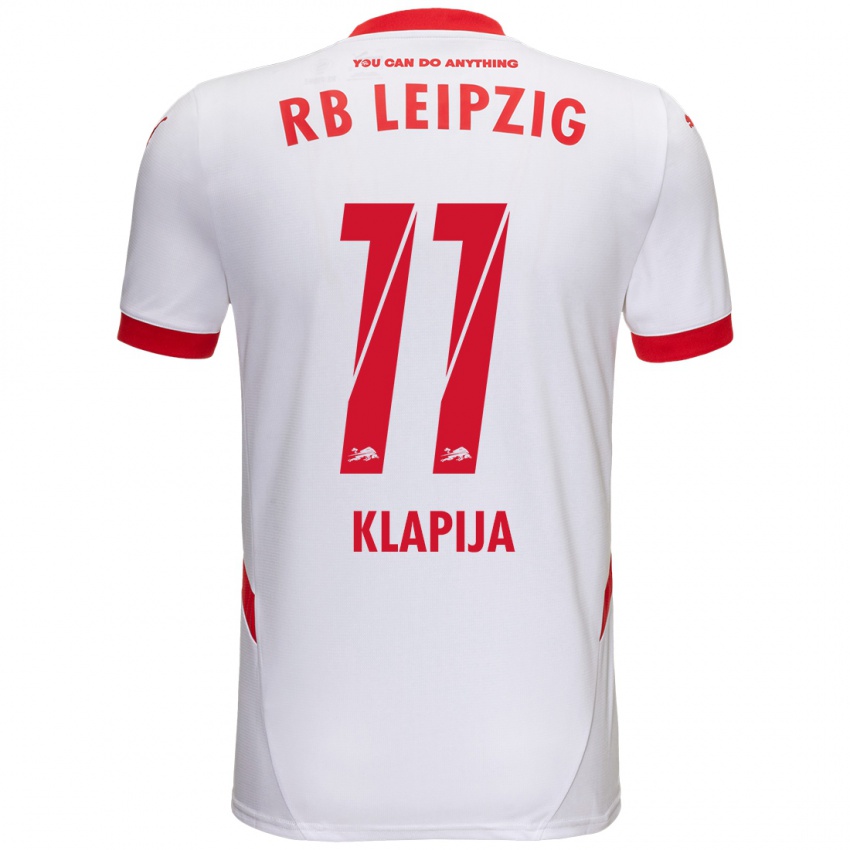 Niño Camiseta Din Klapija #11 Blanco Rojo 1ª Equipación 2024/25 La Camisa