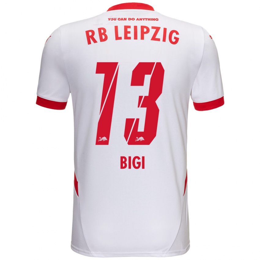 Niño Camiseta Samim Bigi #13 Blanco Rojo 1ª Equipación 2024/25 La Camisa