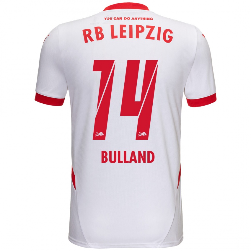 Niño Camiseta Anton Bulland #14 Blanco Rojo 1ª Equipación 2024/25 La Camisa