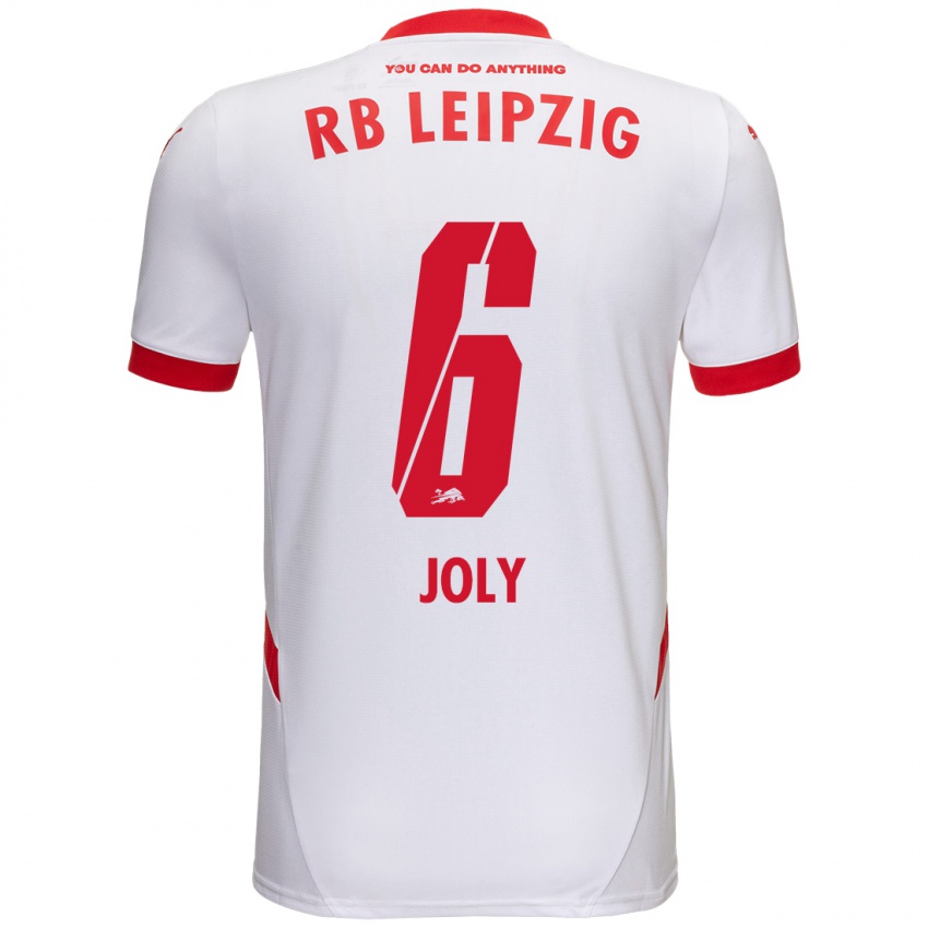 Niño Camiseta Lou-Ann Joly #6 Blanco Rojo 1ª Equipación 2024/25 La Camisa