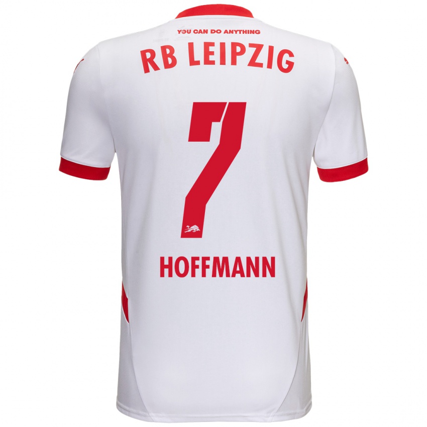 Niño Camiseta Giovanna Hoffmann #7 Blanco Rojo 1ª Equipación 2024/25 La Camisa