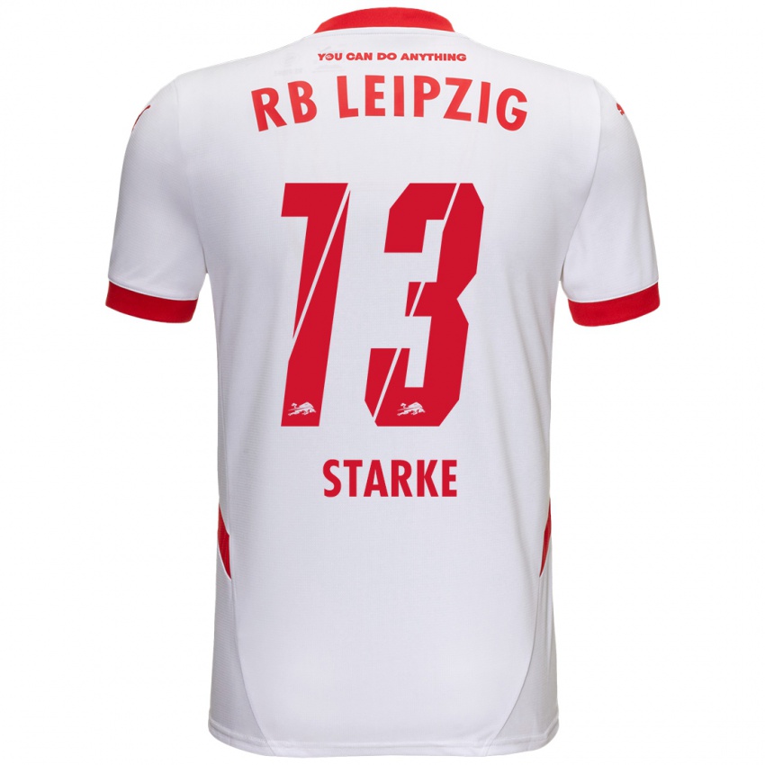 Niño Camiseta Sandra Starke #13 Blanco Rojo 1ª Equipación 2024/25 La Camisa