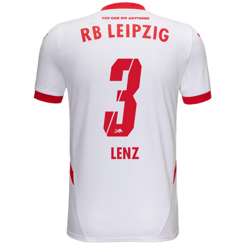 Niño Camiseta Christopher Lenz #3 Blanco Rojo 1ª Equipación 2024/25 La Camisa