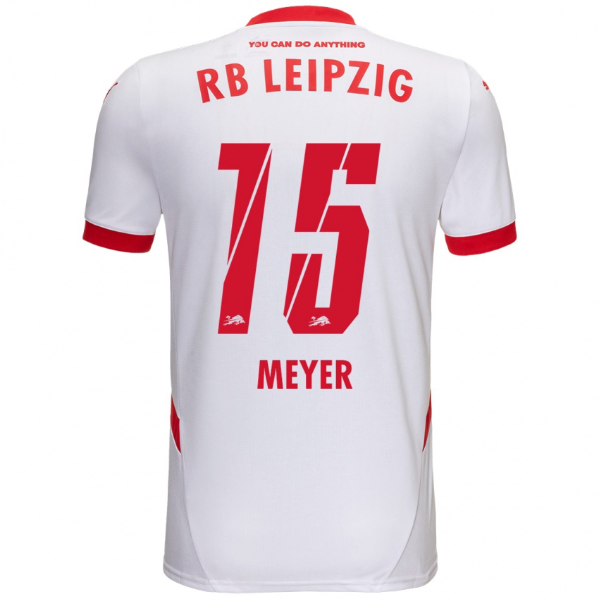 Niño Camiseta Tim Meyer #15 Blanco Rojo 1ª Equipación 2024/25 La Camisa