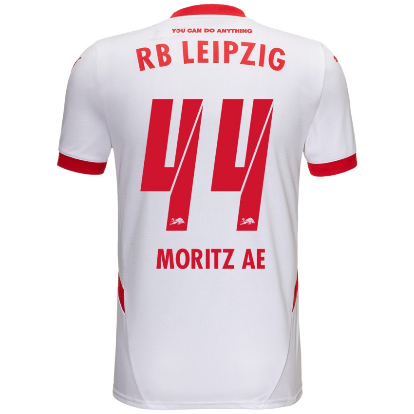 Niño Camiseta Moritz Aé #44 Blanco Rojo 1ª Equipación 2024/25 La Camisa