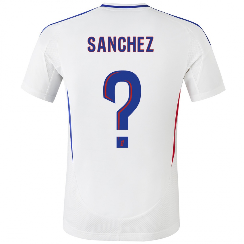 Niño Camiseta Florent Sanchez #0 Blanco Azul 1ª Equipación 2024/25 La Camisa