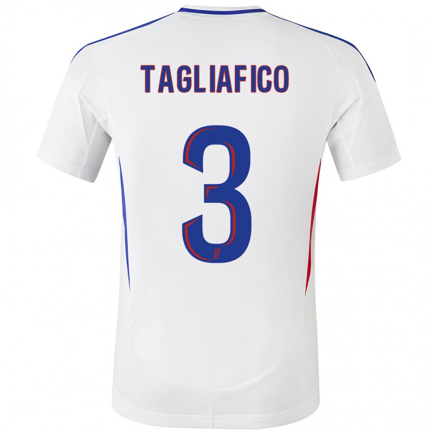 Niño Camiseta Nicolas Tagliafico #3 Blanco Azul 1ª Equipación 2024/25 La Camisa