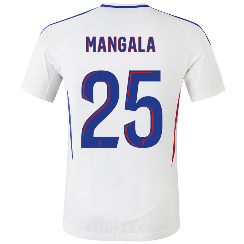 Niño Camiseta Orel Mangala #25 Blanco Azul 1ª Equipación 2024/25 La Camisa