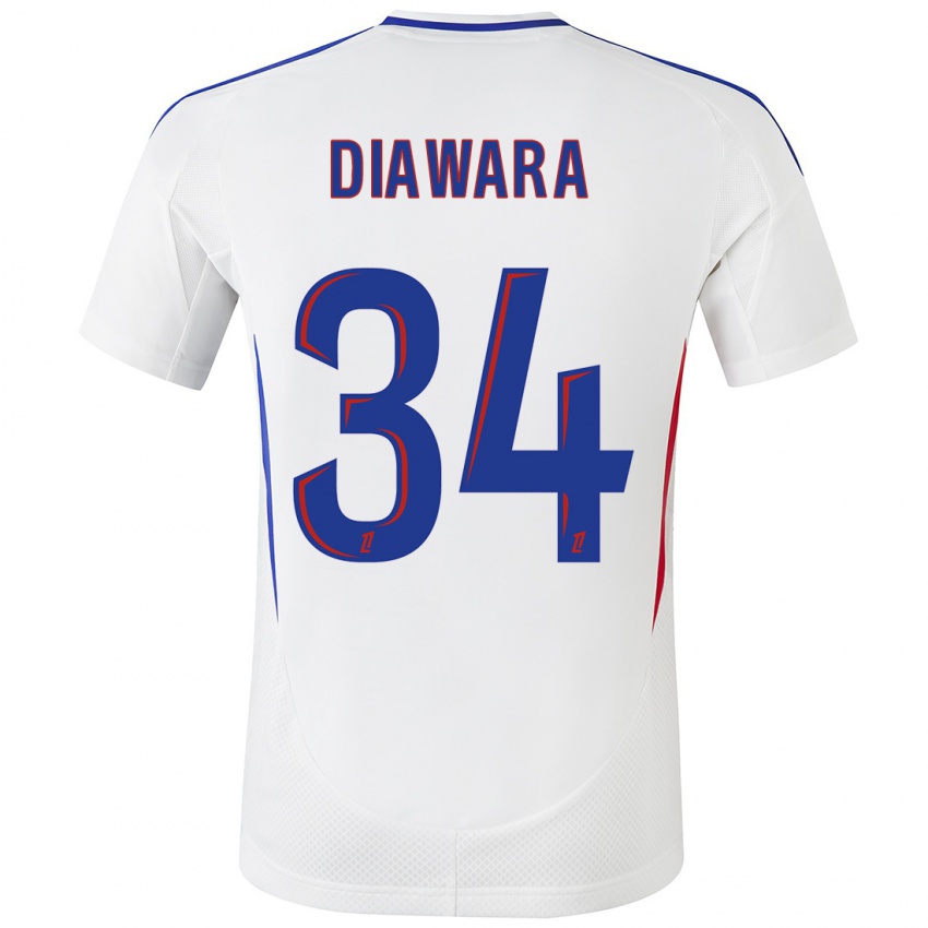 Niño Camiseta Mahamadou Diawara #34 Blanco Azul 1ª Equipación 2024/25 La Camisa