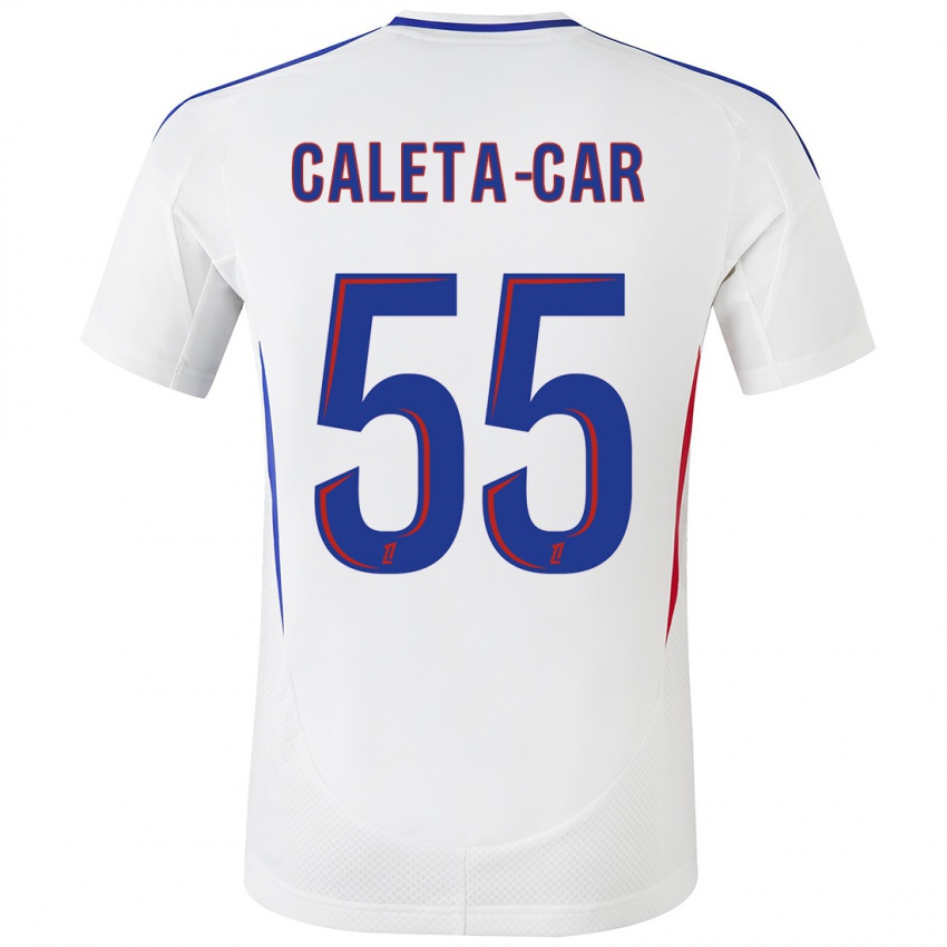 Niño Camiseta Duje Caleta-Car #55 Blanco Azul 1ª Equipación 2024/25 La Camisa