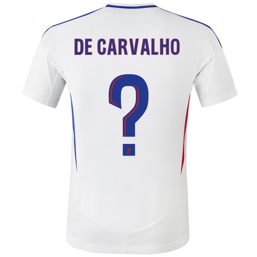 Niño Camiseta Mathys De Carvalho #0 Blanco Azul 1ª Equipación 2024/25 La Camisa