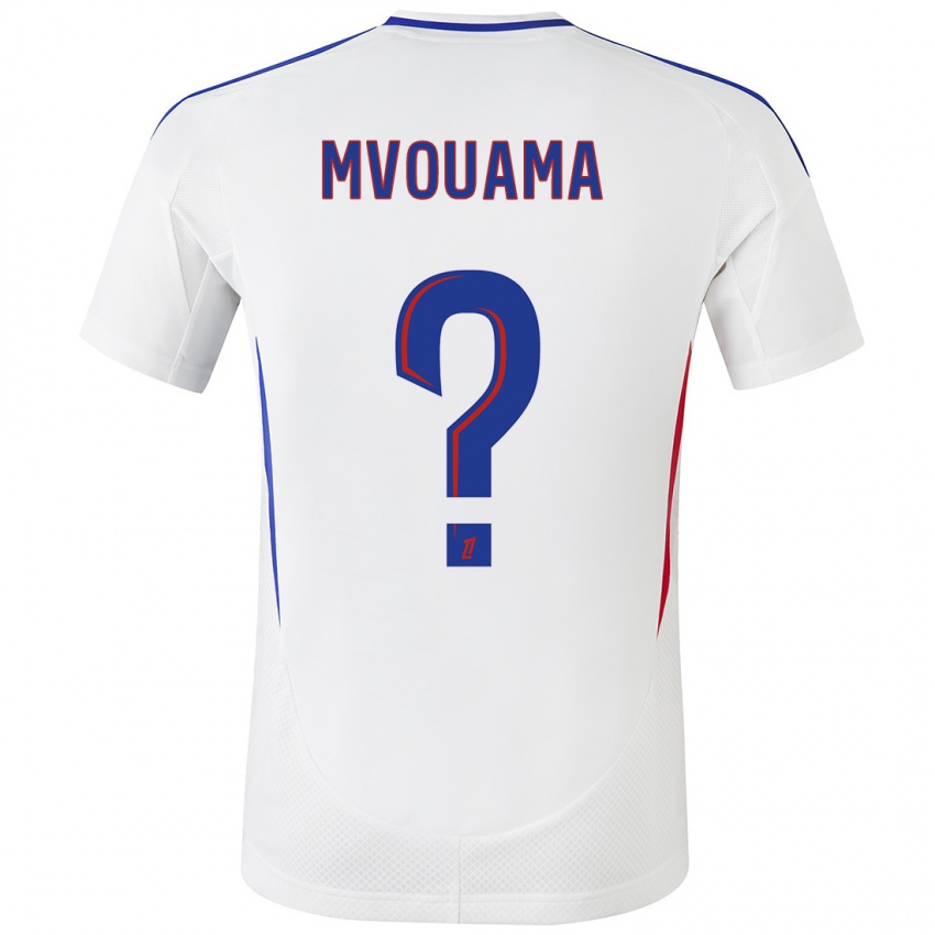 Niño Camiseta Olivier Mvouama #0 Blanco Azul 1ª Equipación 2024/25 La Camisa