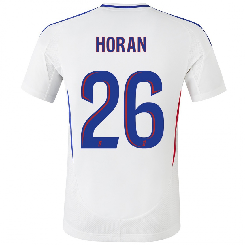 Niño Camiseta Lindsey Horan #26 Blanco Azul 1ª Equipación 2024/25 La Camisa