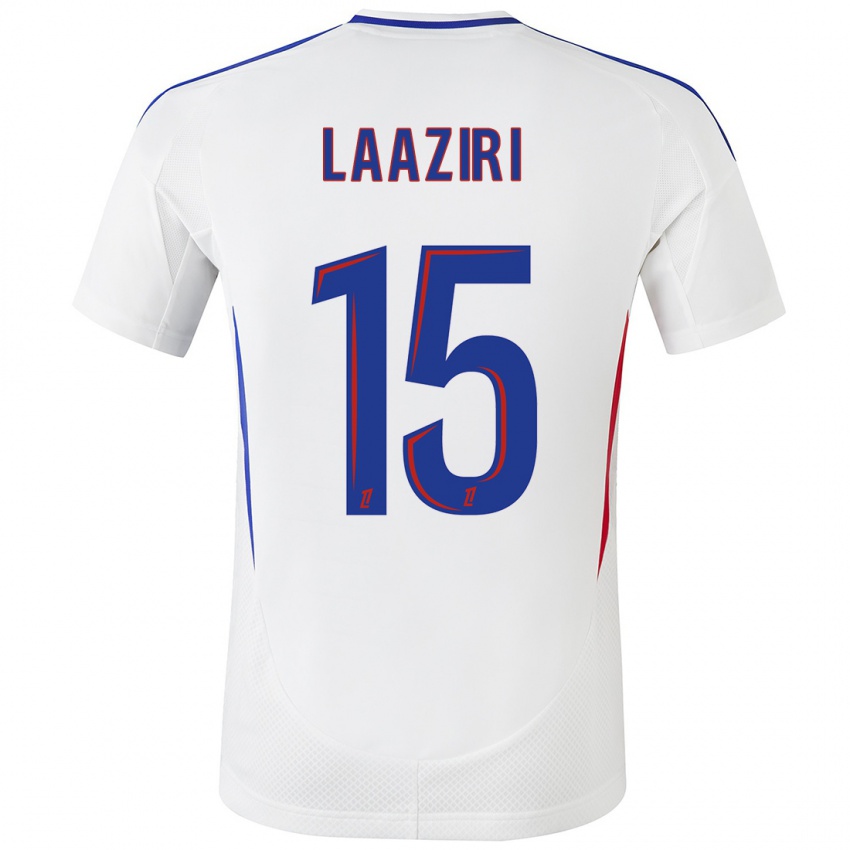 Niño Camiseta Achraf Laaziri #15 Blanco Azul 1ª Equipación 2024/25 La Camisa