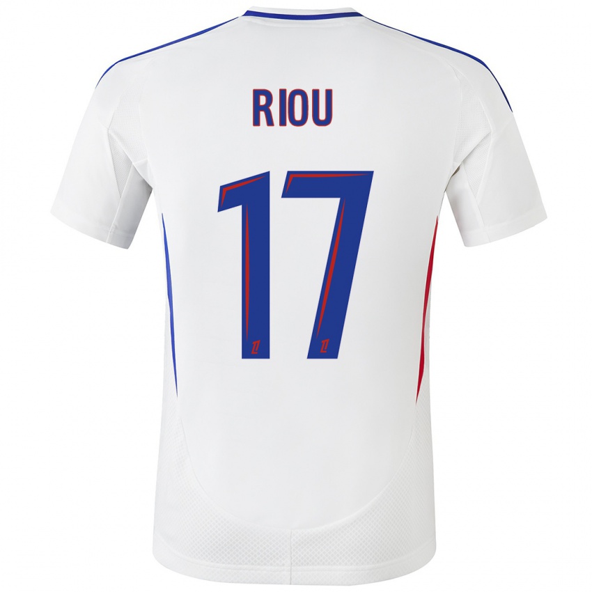 Niño Camiseta Remy Riou #17 Blanco Azul 1ª Equipación 2024/25 La Camisa