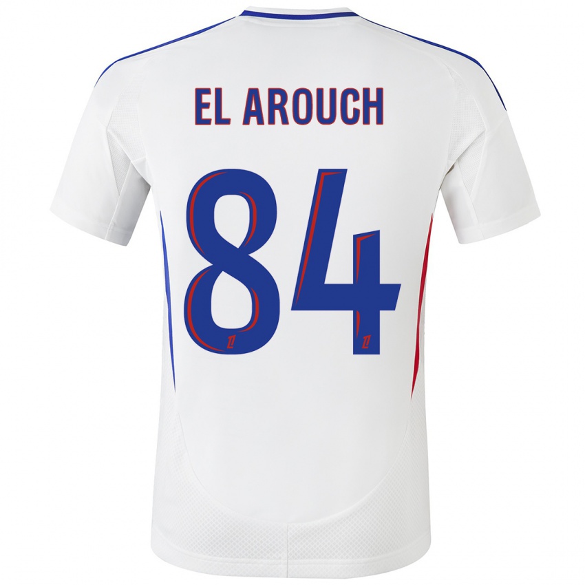 Niño Camiseta Mohamed El Arouch #84 Blanco Azul 1ª Equipación 2024/25 La Camisa