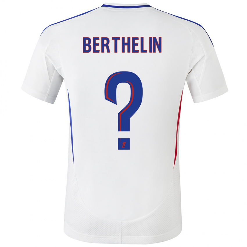 Niño Camiseta Romain Berthelin #0 Blanco Azul 1ª Equipación 2024/25 La Camisa