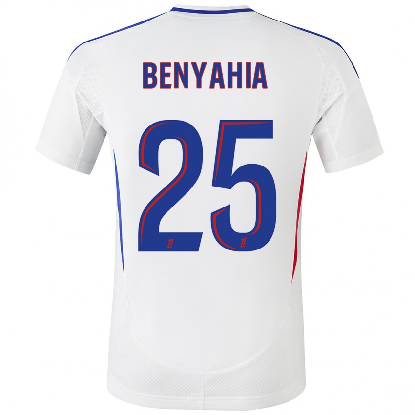 Niño Camiseta Ines Benyahia #25 Blanco Azul 1ª Equipación 2024/25 La Camisa