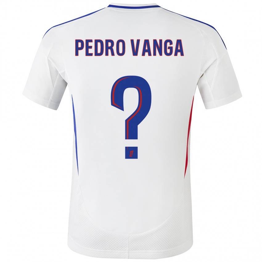 Niño Camiseta Emerson Pedro Vanga #0 Blanco Azul 1ª Equipación 2024/25 La Camisa