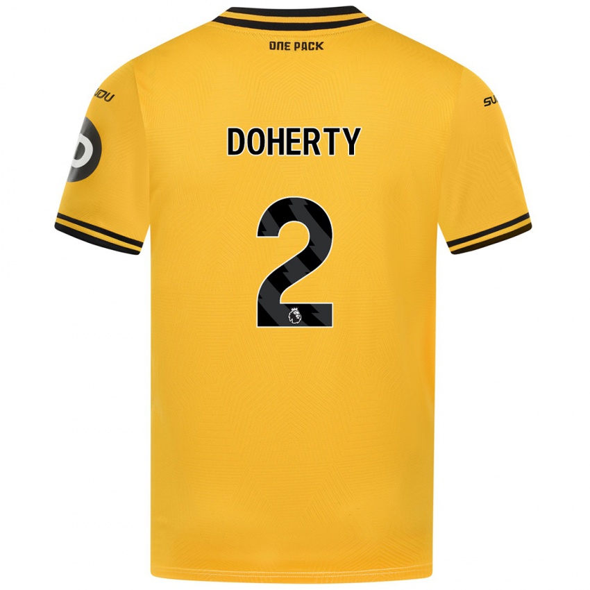 Niño Camiseta Matt Doherty #2 Amarillo 1ª Equipación 2024/25 La Camisa