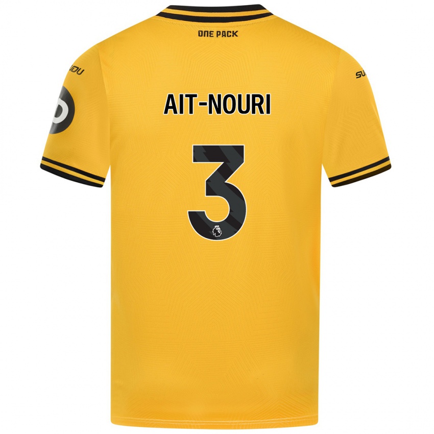 Niño Camiseta Rayan Ait Nouri #3 Amarillo 1ª Equipación 2024/25 La Camisa