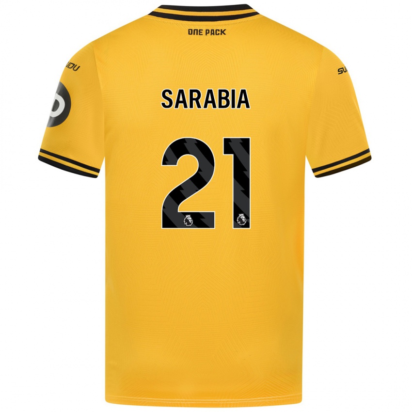 Niño Camiseta Pablo Sarabia #21 Amarillo 1ª Equipación 2024/25 La Camisa