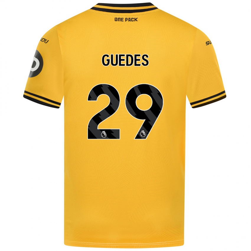 Niño Camiseta Goncalo Guedes #29 Amarillo 1ª Equipación 2024/25 La Camisa