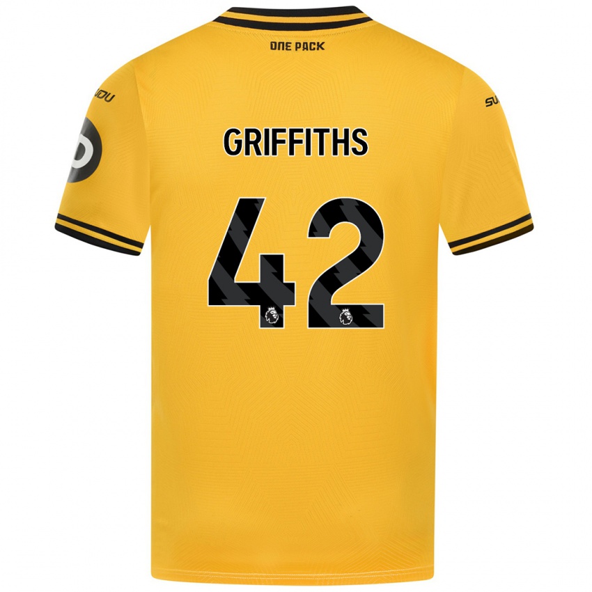 Niño Camiseta Harvey Griffiths #42 Amarillo 1ª Equipación 2024/25 La Camisa