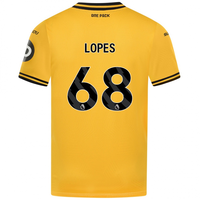 Niño Camiseta Leo Lopes #68 Amarillo 1ª Equipación 2024/25 La Camisa