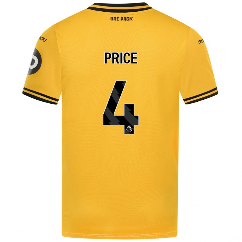 Niño Camiseta Anna Price #4 Amarillo 1ª Equipación 2024/25 La Camisa