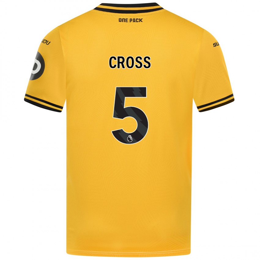 Niño Camiseta Emma Cross #5 Amarillo 1ª Equipación 2024/25 La Camisa