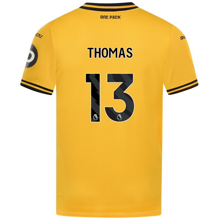 Niño Camiseta Bec Thomas #13 Amarillo 1ª Equipación 2024/25 La Camisa