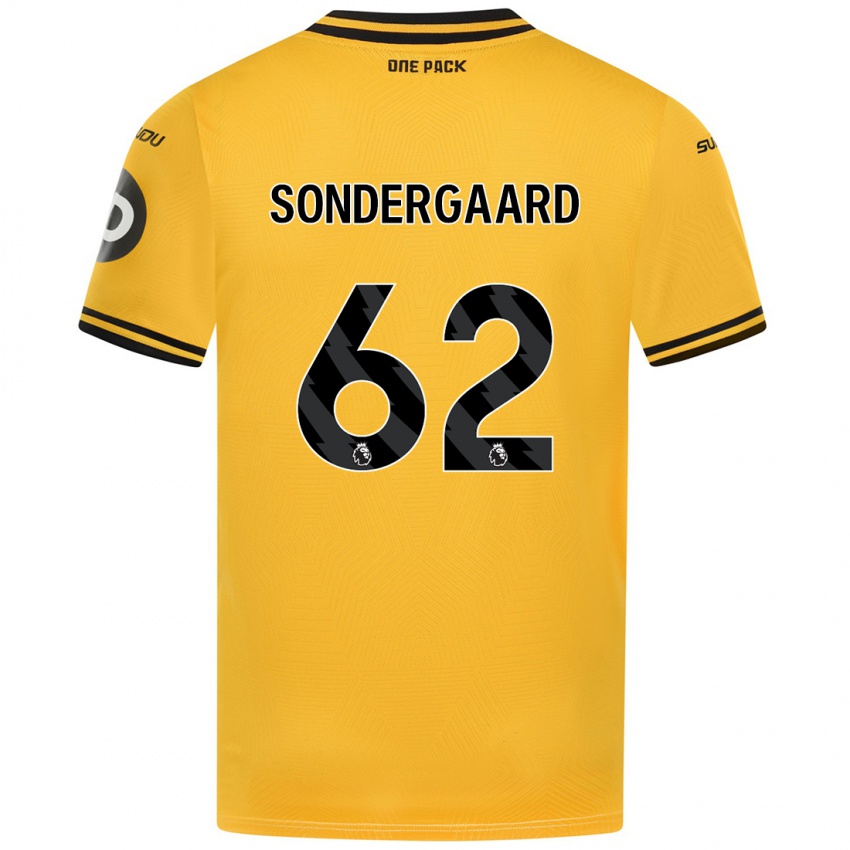 Niño Camiseta Andreas Sondergaard #62 Amarillo 1ª Equipación 2024/25 La Camisa