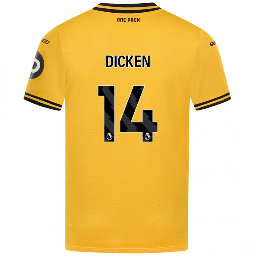 Niño Camiseta Amy Dicken #14 Amarillo 1ª Equipación 2024/25 La Camisa