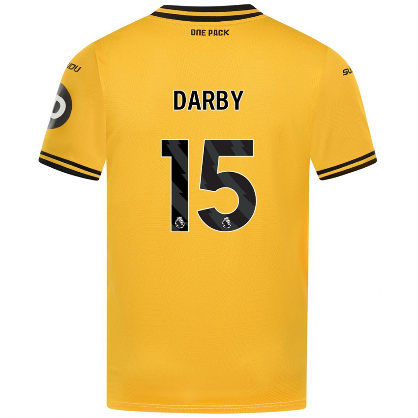 Niño Camiseta Kelly Darby #15 Amarillo 1ª Equipación 2024/25 La Camisa