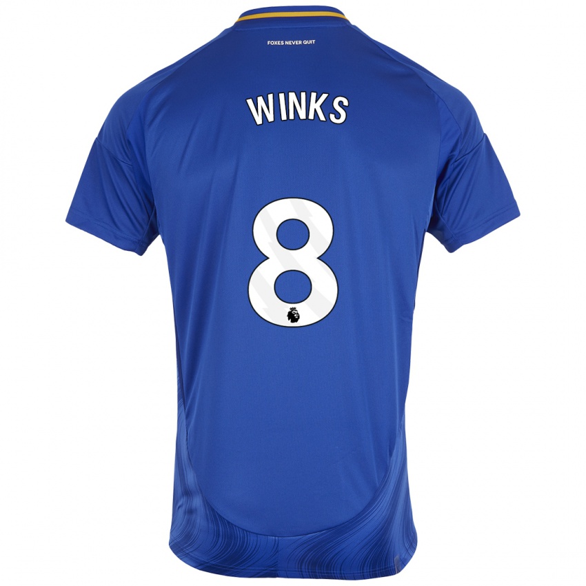 Niño Camiseta Harry Winks #8 Azul Blanco 1ª Equipación 2024/25 La Camisa