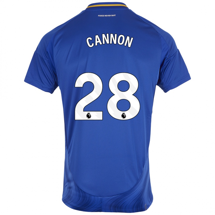 Niño Camiseta Thomas Cannon #28 Azul Blanco 1ª Equipación 2024/25 La Camisa