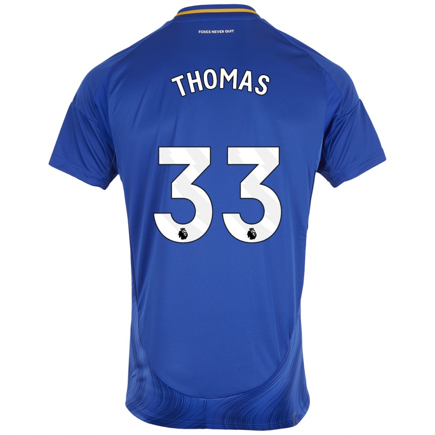 Niño Camiseta Luke Thomas #33 Azul Blanco 1ª Equipación 2024/25 La Camisa