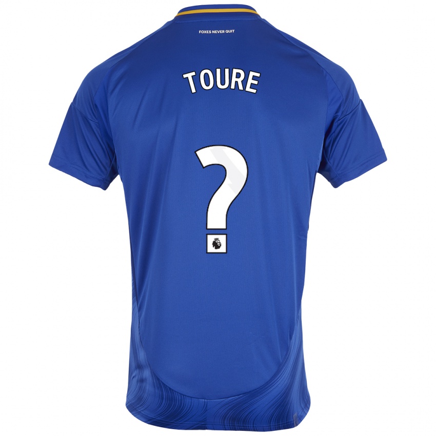 Niño Camiseta Yassine Toure #0 Azul Blanco 1ª Equipación 2024/25 La Camisa