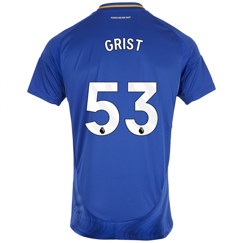 Niño Camiseta Ben Grist #53 Azul Blanco 1ª Equipación 2024/25 La Camisa